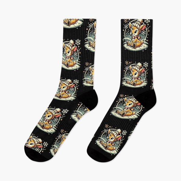 Item preview, Cozy Deer in Snowy Weihnachten Scene designed and sold by LuminOrb.