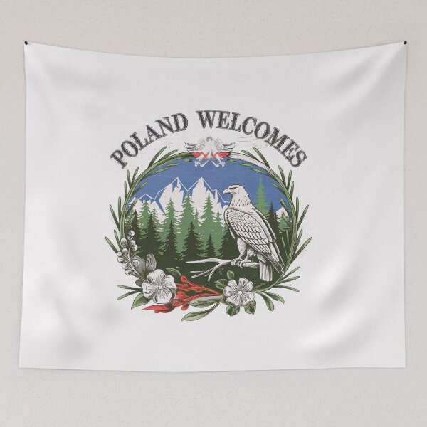 Item preview, Poland  Welcomes Flag Map designed and sold by AnimalsDH305.