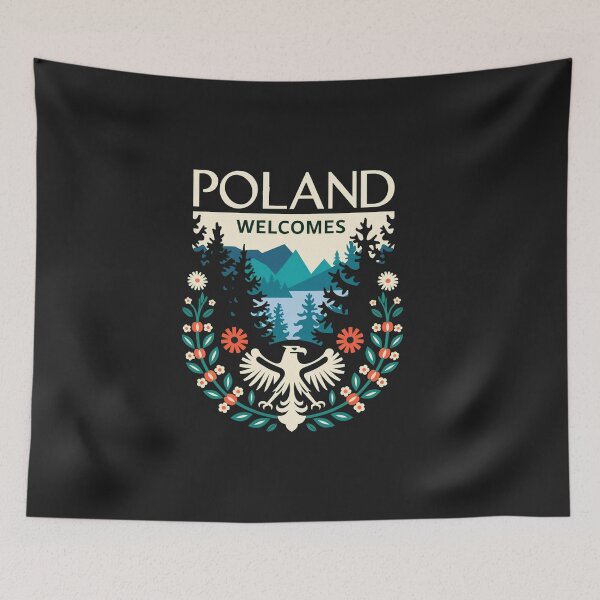 Item preview, Poland  Welcomes Flag Map designed and sold by AnimalsDH305.