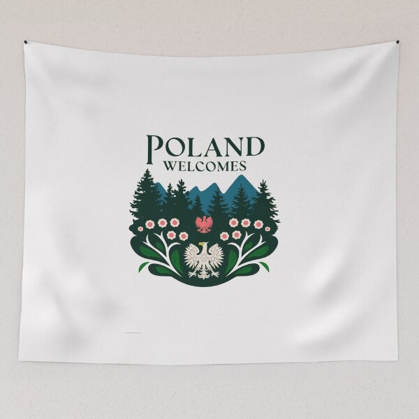 Item preview, Poland  Welcomes Flag Map designed and sold by AnimalsDH305.