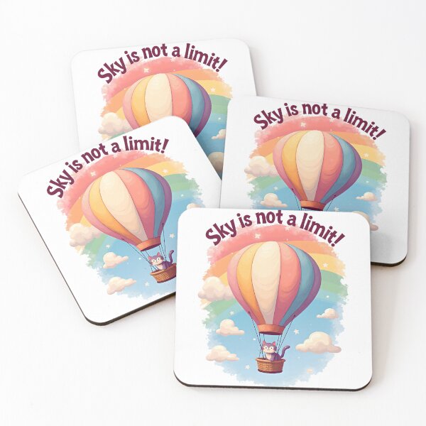 Item preview, Sky is not the limit! cat in baloon designed and sold by kjp-design.