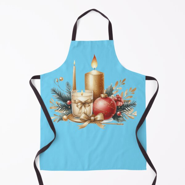 Item preview, Elegant Christmas Table Setting with Golden Candle and Red Ornaments - 3D Illustration, designed and sold by PaintMeWorld.