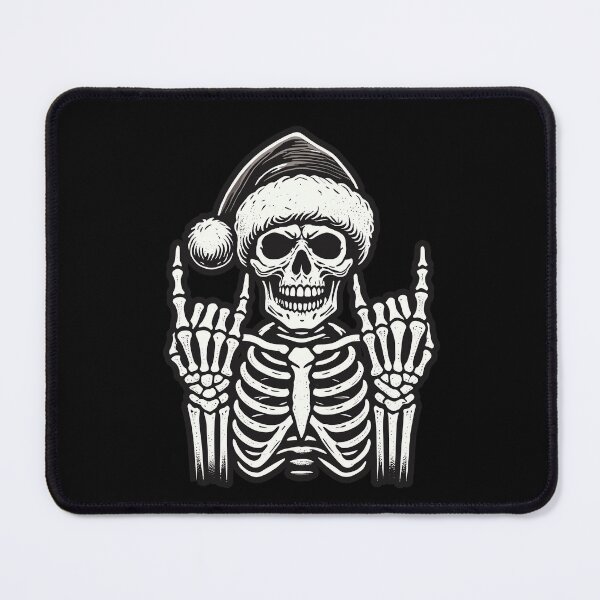 Item preview, Rock On Santa Skeleton Christmas Vibes designed and sold by LuminOrb.