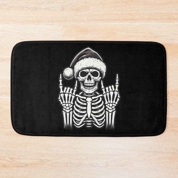 Item preview, Rock On Santa Skeleton Christmas Vibes designed and sold by LuminOrb.