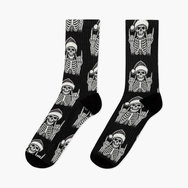 Item preview, Rock On Santa Skeleton Christmas Vibes designed and sold by LuminOrb.