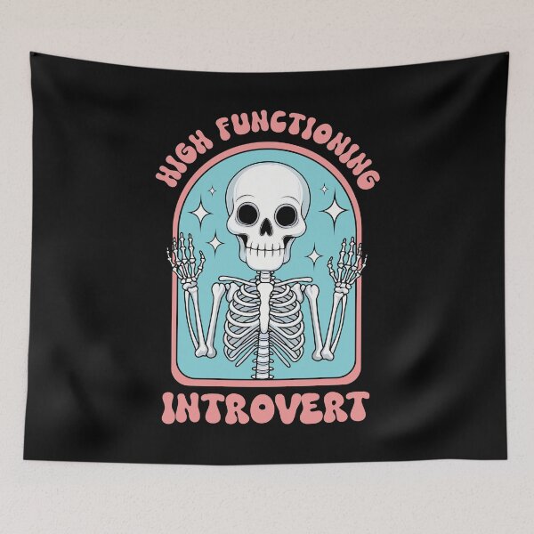 Item preview, Celebrate Introversion with Skeleton - High Functioning Introvert Skeleton  designed and sold by Belhbib Art ⭐⭐⭐⭐⭐.