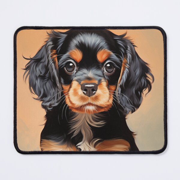 Item preview, Black and Tan Cavalier King Charles Spaniel Puppy designed and sold by PetsArt.