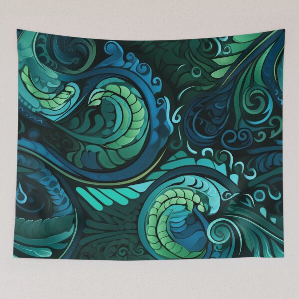 Artikelvorschau, Neuseeland Māori Paua Muster Koru Design 49 entworfen und verkauft von GrinGalore.