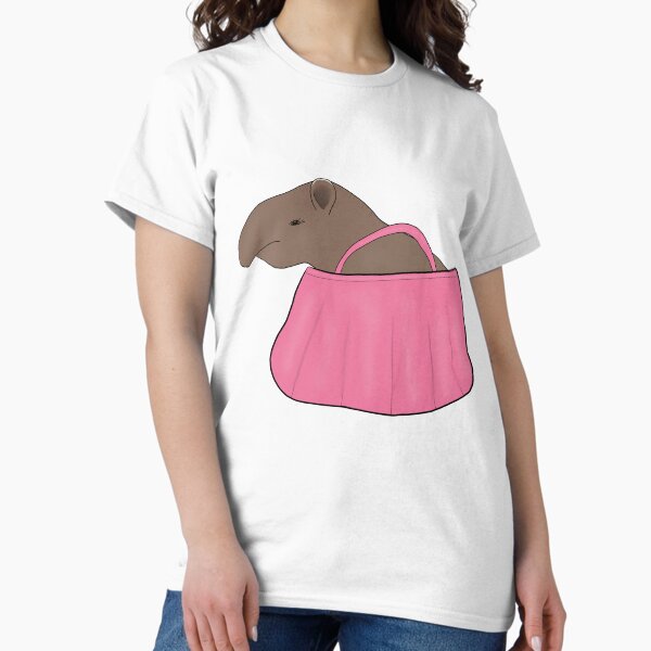 Vista previa del artículo con la obra «Tapir brasileño de tierras bajas en un bolso (recoloreado)», diseñado y vendido por ThatIsSomething.