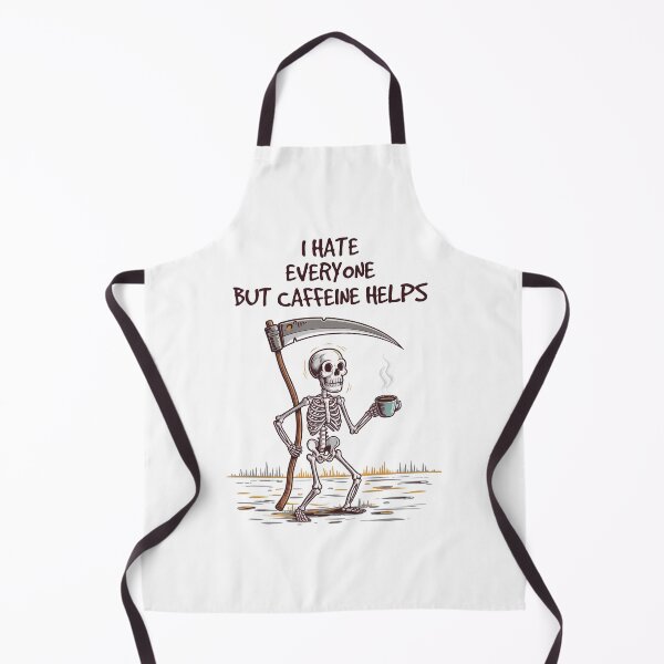 Item preview, Caffeinated Skeleton Cityscape - I Hate Everyone But Caffine Helps designed and sold by Belhbib Art ⭐⭐⭐⭐⭐.