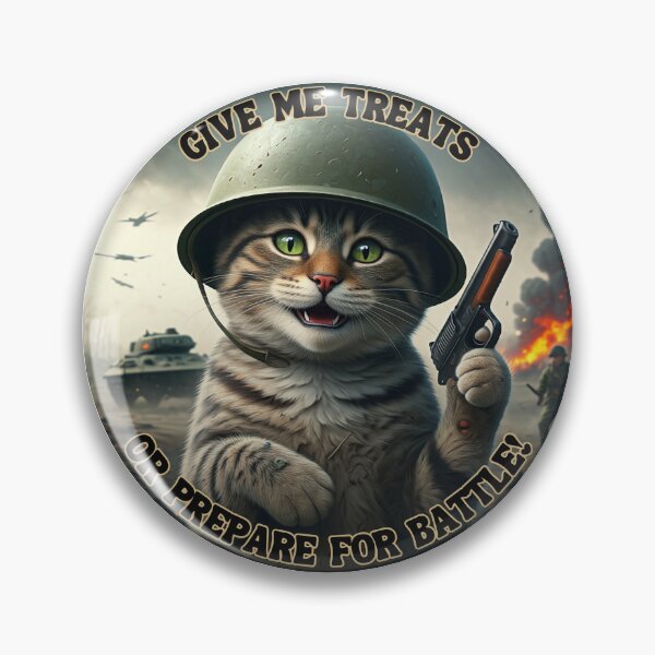 Item preview, Give Me Treats or Prepare for Battle- Funny Cat designed and sold by MarCreativArt.