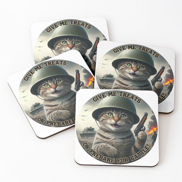 Item preview, Give Me Treats or Prepare for Battle- Funny Cat designed and sold by MarCreativArt.