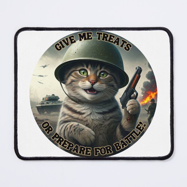 Item preview, Give Me Treats or Prepare for Battle- Funny Cat designed and sold by MarCreativArt.