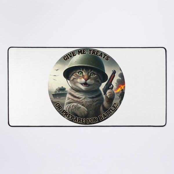 Item preview, Give Me Treats or Prepare for Battle- Funny Cat designed and sold by MarCreativArt.