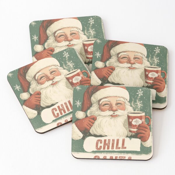 Item preview, Chill Santa Vintage Christmas Coffee Vibes – Funny Holiday Art designed and sold by ArtLus.