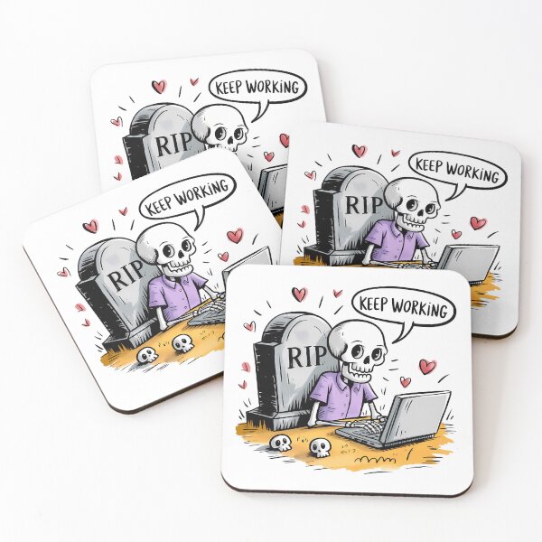 Item preview, Funny Skeleton Keep Working Even Feels Dead Inside  designed and sold by Belhbib Art ⭐⭐⭐⭐⭐.