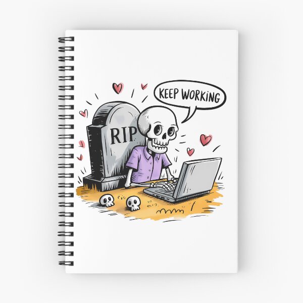 Item preview, Funny Skeleton Keep Working Even Feels Dead Inside  designed and sold by Belhbib Art ⭐⭐⭐⭐⭐.