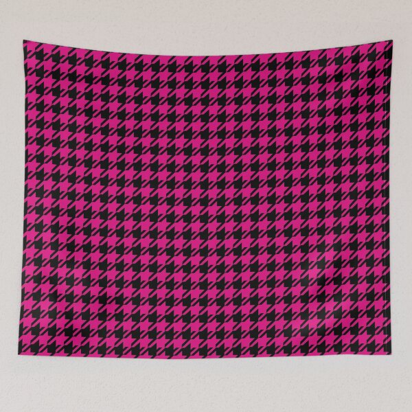 Aperçu de l'œuvre Motif pied-de-poule classique / noir et magenta. créée et vendue par My-fake-places.