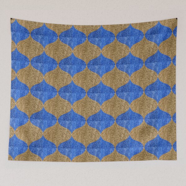 Item preview, Glitter Ogees / Glittering Ogees Blue Gold designed and sold by Victoria Rose.