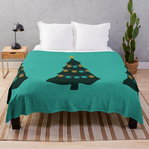 Item preview, Row of three design christmas trees on a teal background designed and sold by Photopat.