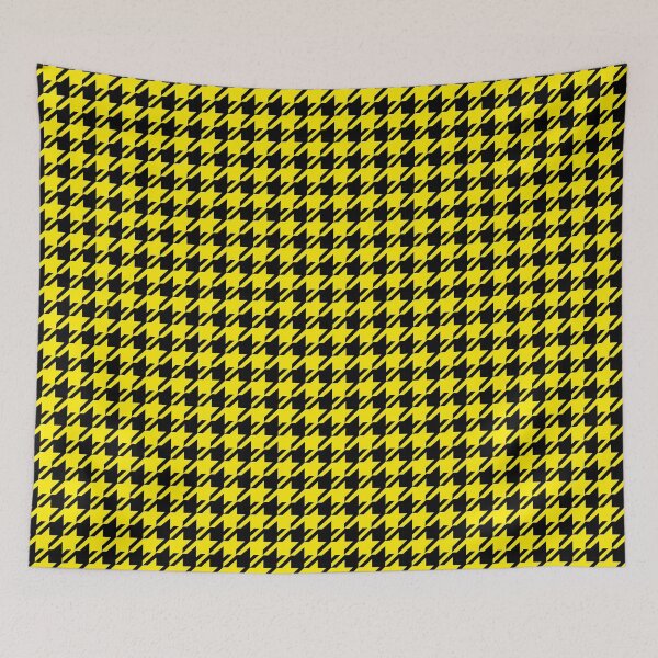 Item preview, Classic houndstooth, pied-de-poule pattern/black and yellow. designed and sold by My-fake-places.