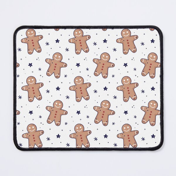 Item preview, Gingerbread men, snowflakes seamless pattern. Christmas background. Festive baked, flat design, doodle style. designed and sold by adamtepl.