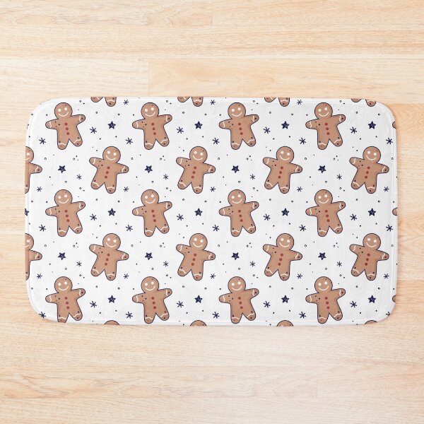 Item preview, Gingerbread men, snowflakes seamless pattern. Christmas background. Festive baked, flat design, doodle style. designed and sold by adamtepl.
