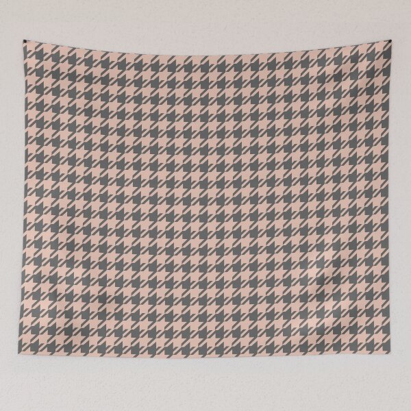 Aperçu de l'œuvre Motif pied-de-poule classique / gris et rose pastel. créée et vendue par My-fake-places.