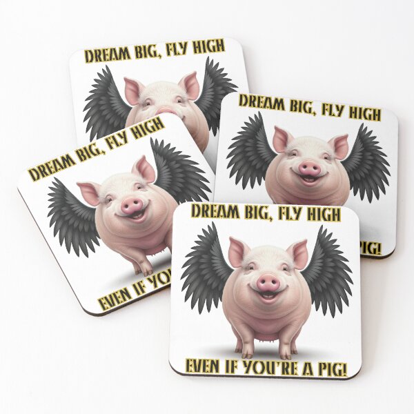 Item preview, Dream Big, Fly High, Even If You're a Pig designed and sold by MarCreativArt.
