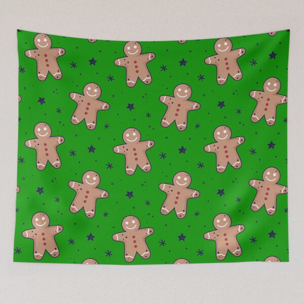 Item preview, Gingerbread men, snowflakes seamless pattern. Christmas background. Festive baked, flat design, doodle style. designed and sold by adamtepl.