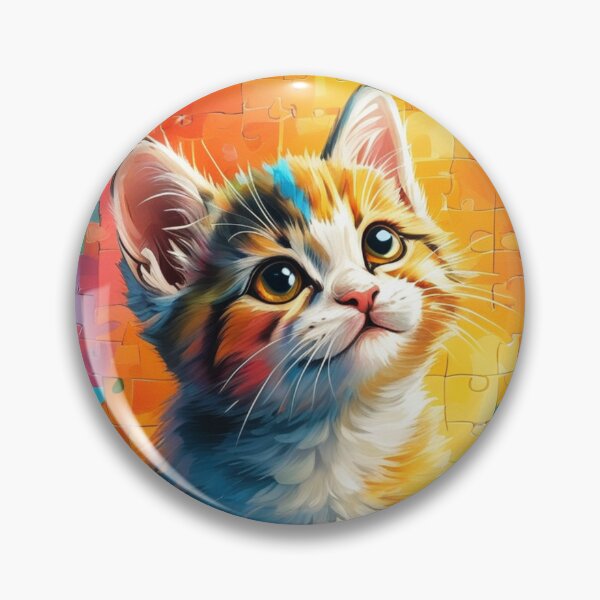 Item preview, Rainbow Puzzle Cat – Playful and Whimsical Design designed and sold by PixelMuse2024.