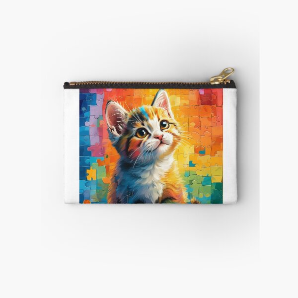 Item preview, Rainbow Puzzle Cat – Playful and Whimsical Design designed and sold by PixelMuse2024.