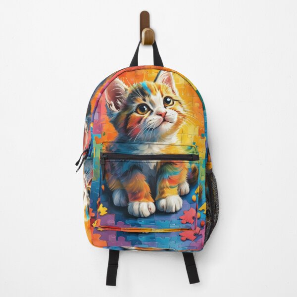 Item preview, Rainbow Puzzle Cat – Playful and Whimsical Design designed and sold by PixelMuse2024.