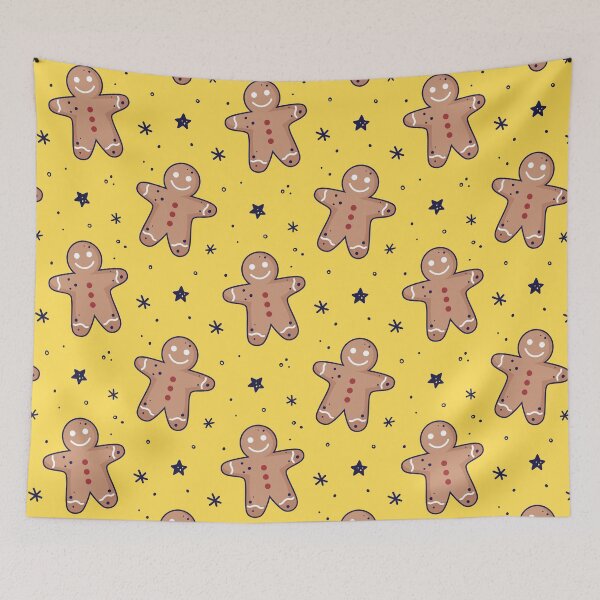 Item preview, Gingerbread men, snowflakes seamless pattern. Christmas background. Festive baked, flat design, doodle style. designed and sold by adamtepl.