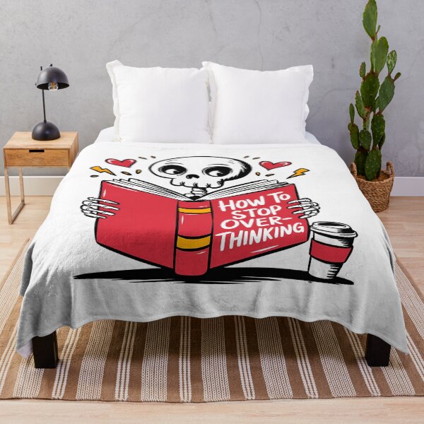 Item preview, Funny Escape With Books Skeleton Stop Overthinking designed and sold by Belhbib Art ⭐⭐⭐⭐⭐.