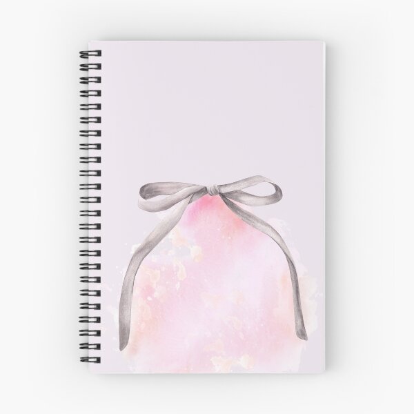 Item preview, Watercolor ribbon, grey bow on watercolor pink abstract background. Hand drawn clipart designed and sold by BartolArt.