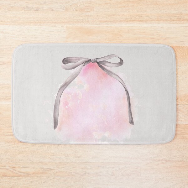 Item preview, Watercolor ribbon, grey bow on watercolor pink abstract background. Hand drawn clipart designed and sold by BartolArt.
