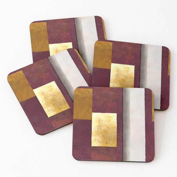 Item preview, Abstract Painting with Red Background and Gold Square designed and sold by FemiBiutti.