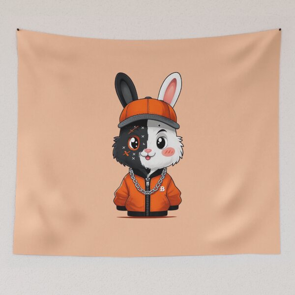 Item preview, Cartoon Bunny With Split Face designed and sold by Aise06.