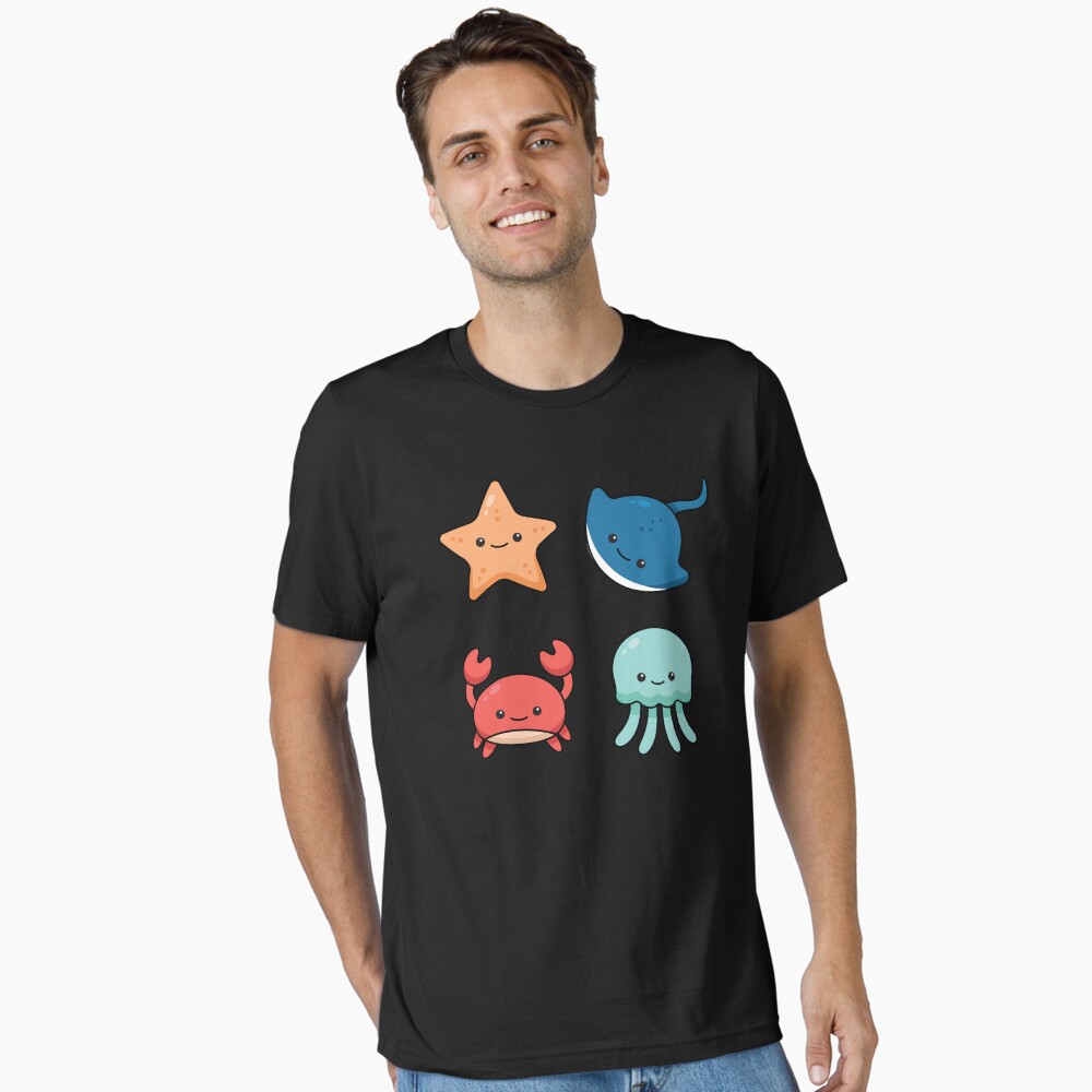 Kawaii Sea Animals Set Poster