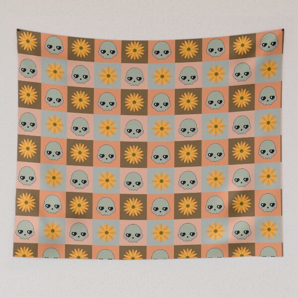 Item preview, Skulls and flowers pattern designed and sold by sasyall.