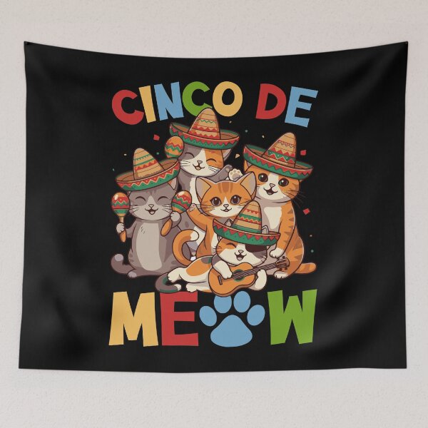 Item preview, Cinco De Meow Mariachi - Cats Cinco de Mayo Celebration designed and sold by Belhbib Art ⭐⭐⭐⭐⭐.