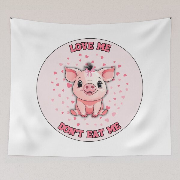 Item preview, Love Me, Don't Eat Me: A Cute Cartoon Pig's Plea for Animal Rights designed and sold by MarCreativArt.