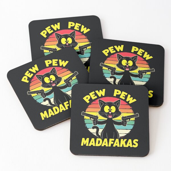 Item preview, Black Cat Pew Madafakas Guns Kitty Pet Funny Animals designed and sold by Kia Blaze.