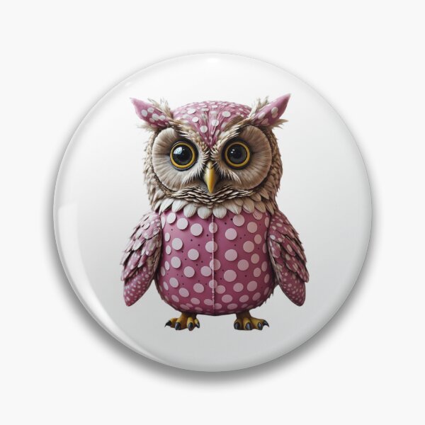 Item preview, Pink owl in polka dots designed and sold by Polanska.
