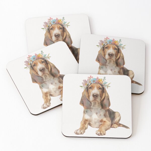 Item preview, Flower crown Basset Hound designed and sold by MendaciousMina.