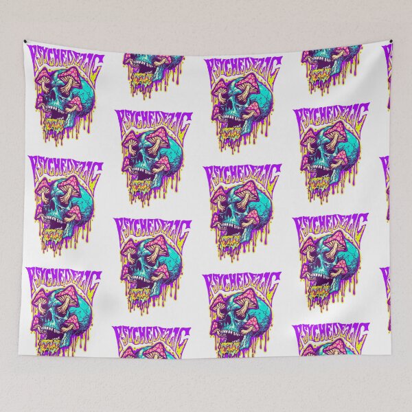 Item preview, Magic Mushrooms Trippy Scary Skull designed and sold by Pintwich.