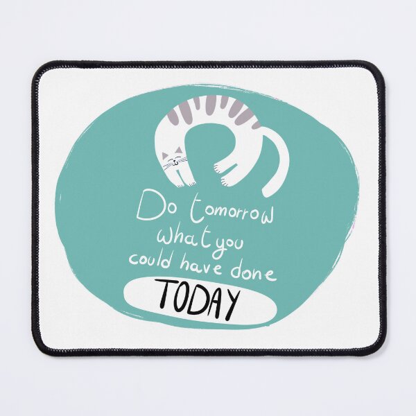 Item preview, The lazy cat quotes  - do tomorrow green designed and sold by robyna75.