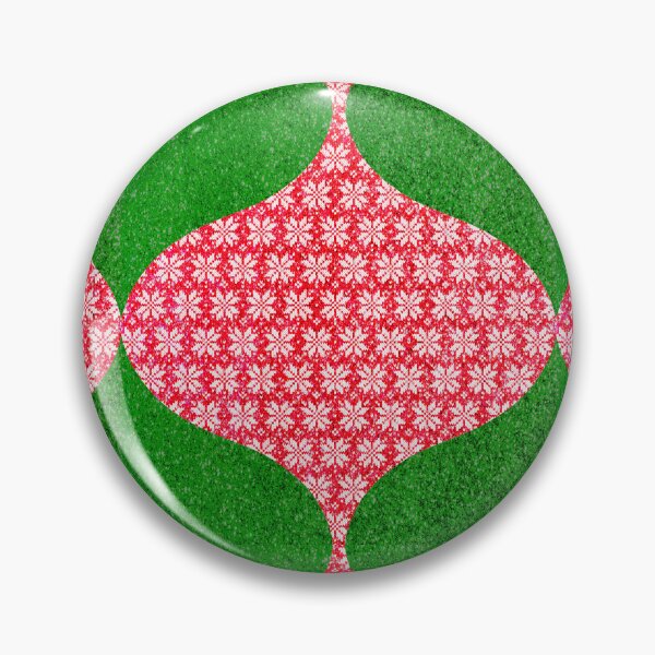 Item preview, Red Green Christmas Glitter Knit Decorations / Glittering Christmas Balls Red Green Hand Drawn designed and sold by Victoria Rose.