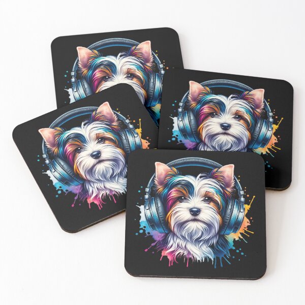 Item preview, Biewer Terrier with Headphones designed and sold by MyCozyCorner24.